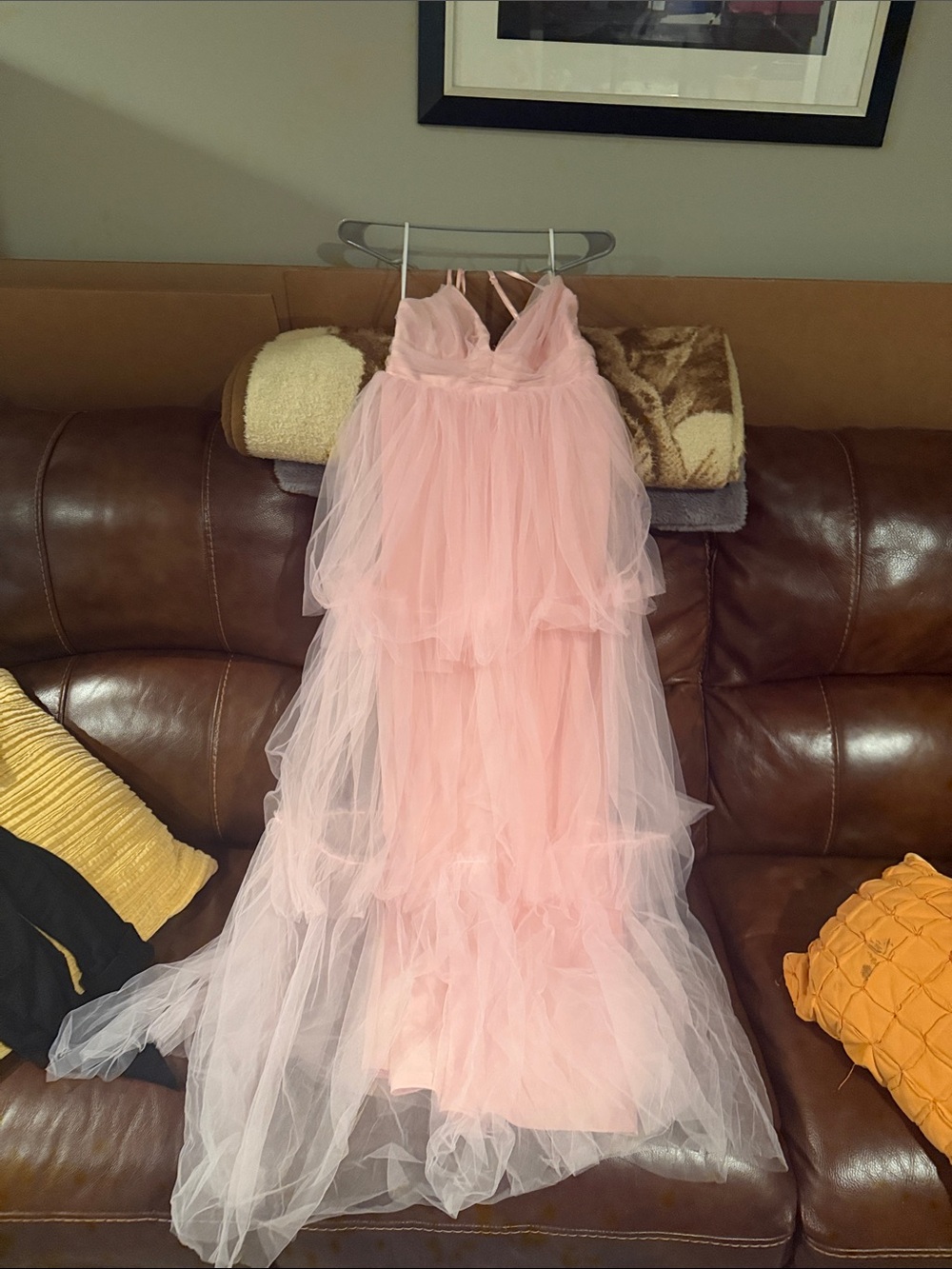 Lulu's Blush Pink Layered Tulle Girls' Formal Dress